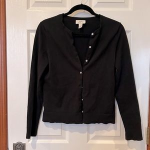 LOFT- Black Cardigan w/ Diamond Buttons, Size: M
